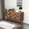 Sideboard, Exclusive Sideboard with Three Doors, Stylish Details, And Generous Storage Space. Door Made of Solid Wood Veneer, Concave And Convex Feel.