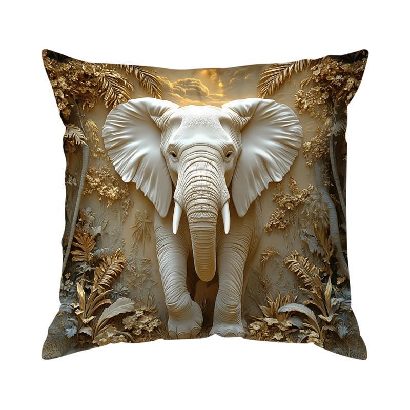 Jungle Elephant Cushion Pillowcase Printed Polyester 45X45Cm Throw Pillowcover Decorative Sofa Cushion Pillowslip Home Decor