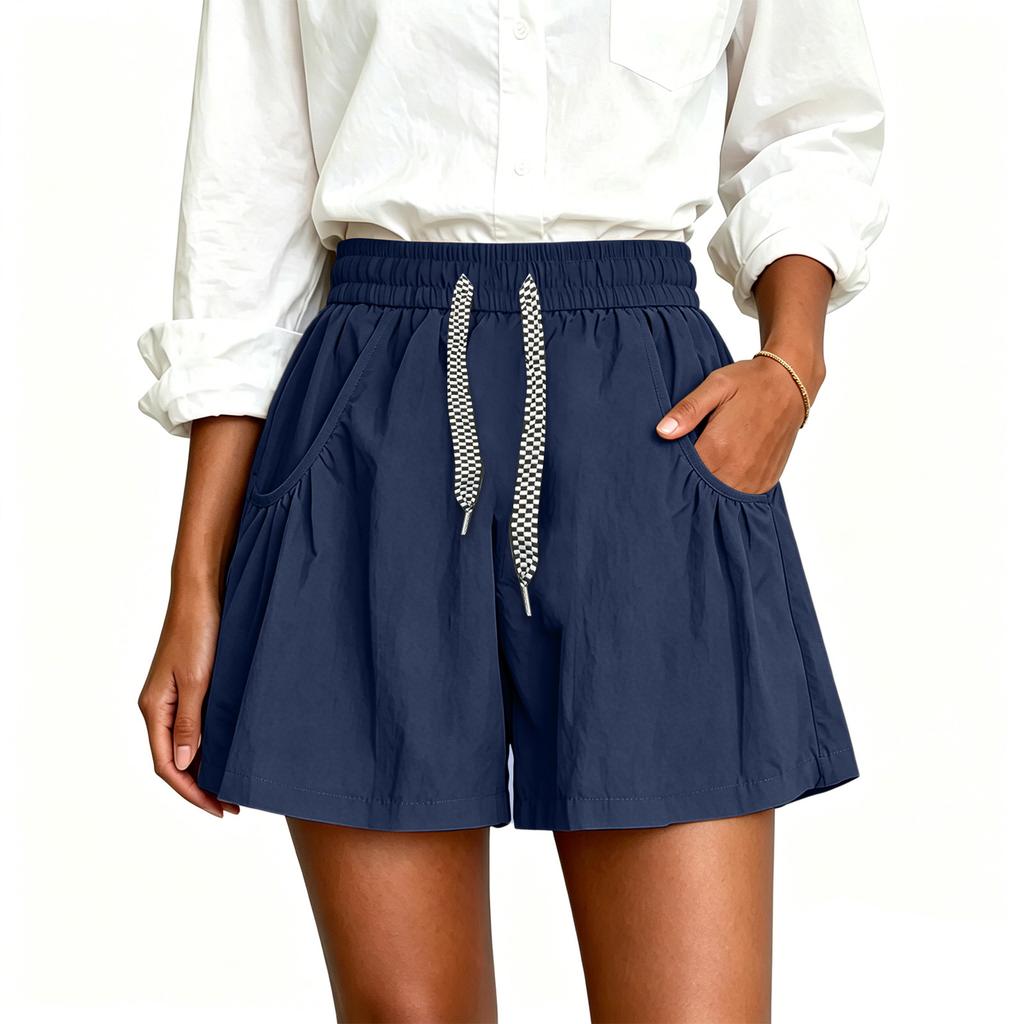 Damen Plus Size Sommer-Skort mit Taschen - Locker sitzender, leichter, lässiger Rock mit Shorts