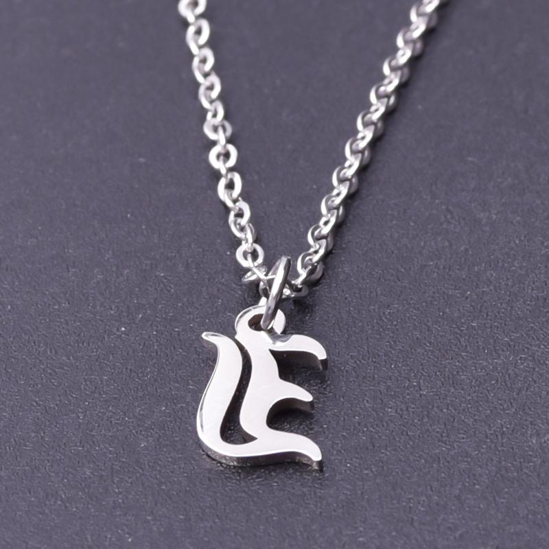 2pcs Stainless Steel Initial Necklace For Men Women Chain Old English Pendant 26 Letters Statement Necklaces Jewelry Couple Gift