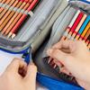 72 Holes Pencil Case Portable 4 Layers Large Capacity Zipper Marker Pen Case Art Markers Canvas Storage Bag Portable