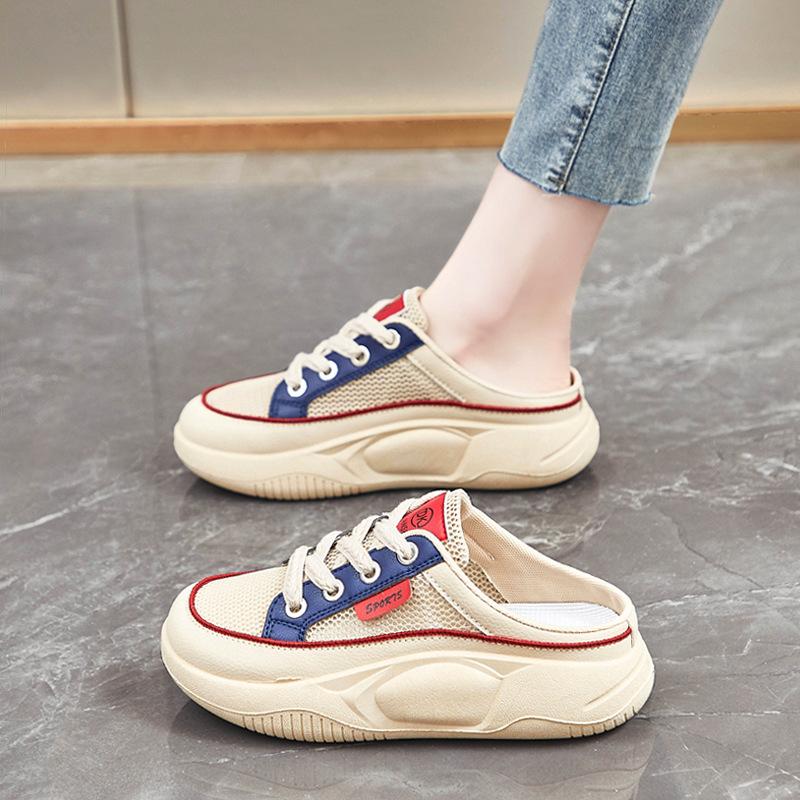 Baotou half slippers women's summer outer wear thick-soled one-pedal casual cool slippers