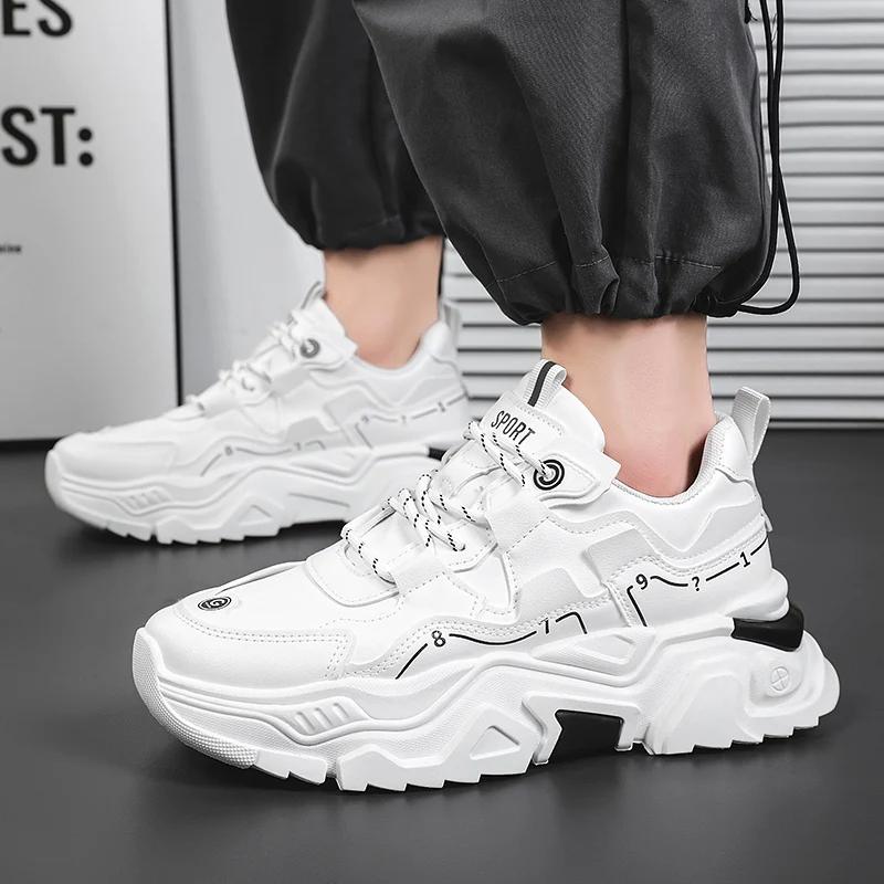 Fashion Men's thick soled casual sports shoes four season new outdoor soft soled comfortable running shoes versatile students sneakers