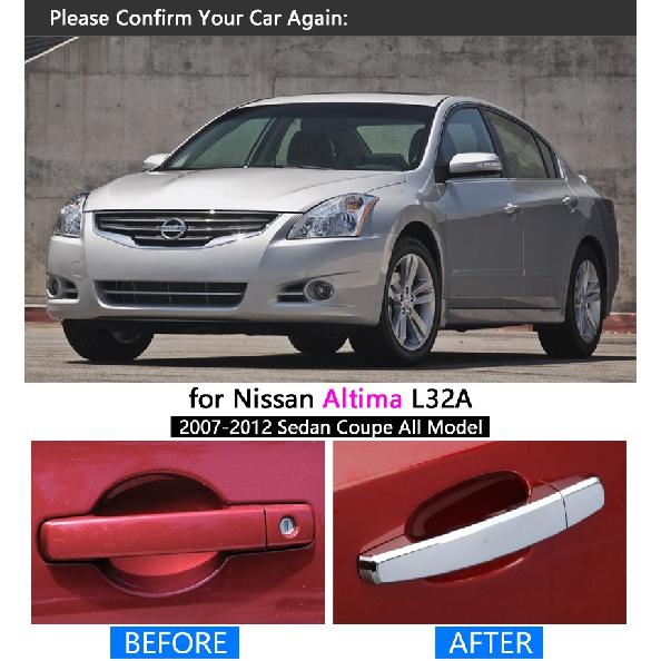 For Nissan Altima 2007 - 2012 L32A Chrome Handle Cover Trim Set Sedan Coupe 2008 2009 2010 2011 Accessories Stickers Car