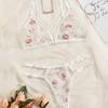 Women's Bra Set Women Three-point Transparent Sexy Lingerie Floral Embroidery Underwear Women Set Lace Spicy Underwear Kits