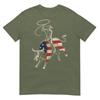 American Rodeo Bull Rider Usa Flag Patriotic Western Cowboy TShirt
