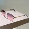 Vintage Rimless Sunglasses Men New Fashion Multi-color Casual Shades Women Trendy Luxury Brand Design Decor Sun Glasses