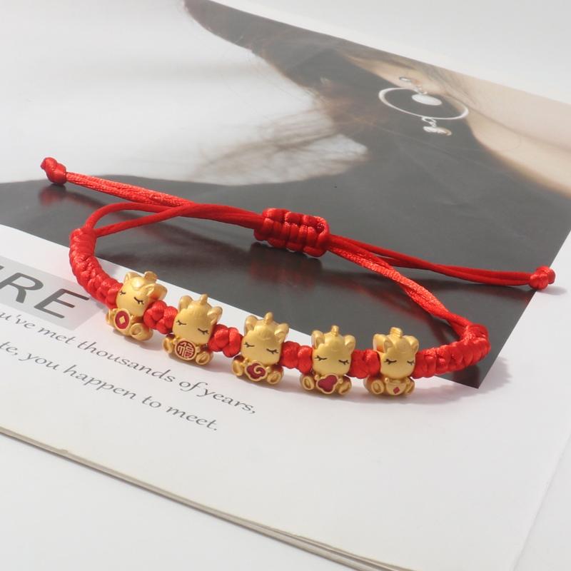 2026 New Year Zodiac Horse Bracelet Cartoon Lucky Horse Red String Woven Bracelet Couple Friend New Year Blessing Gift