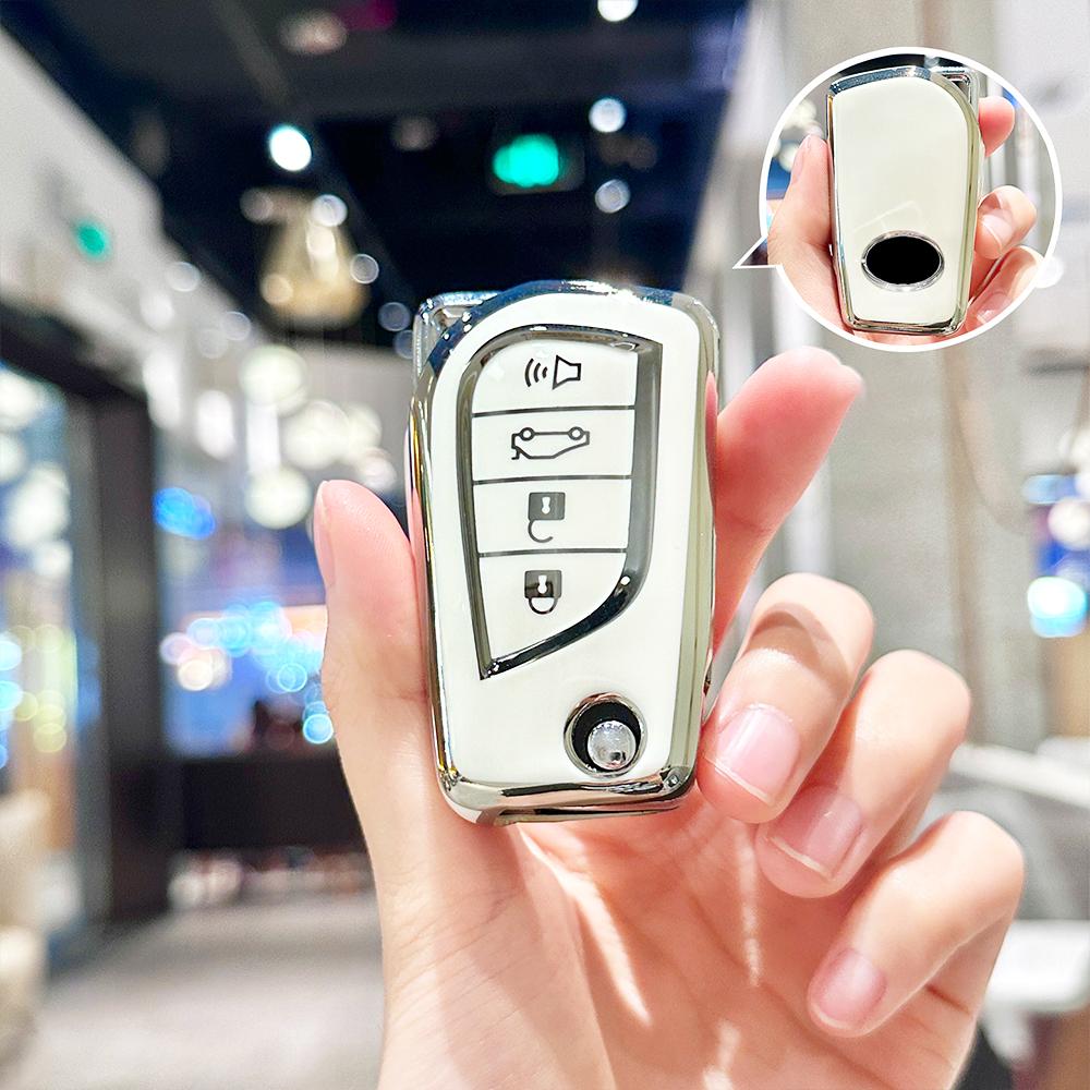 For Toyota Verso Yaris Aygo Scion TC IM Auris Corolla Avensis Auto Shell Fob 2/3/4 Button TPU Car Key Case Cover Accessories