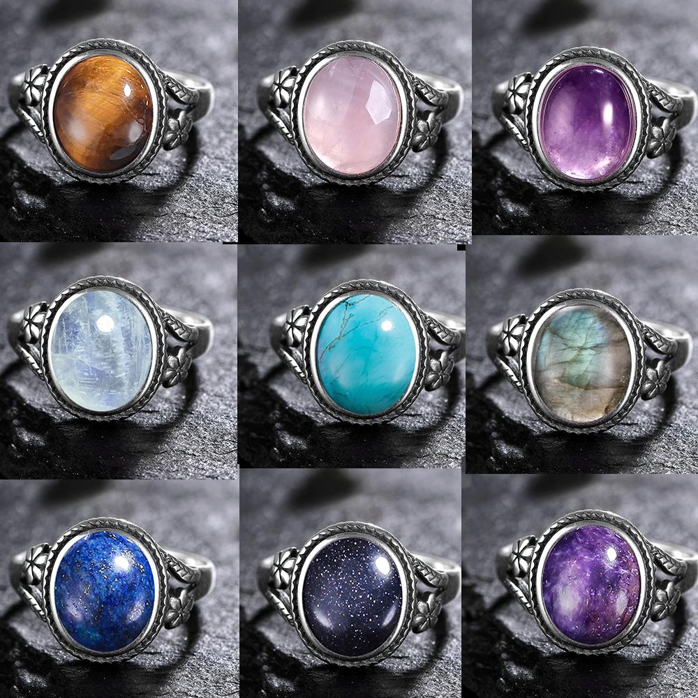 Anillo de Plata S925 Femme Joyería Piedra Lunar Natural Ojo de Tigre Anillos Personalizados para Mujeres Joyas de Boda Regalo