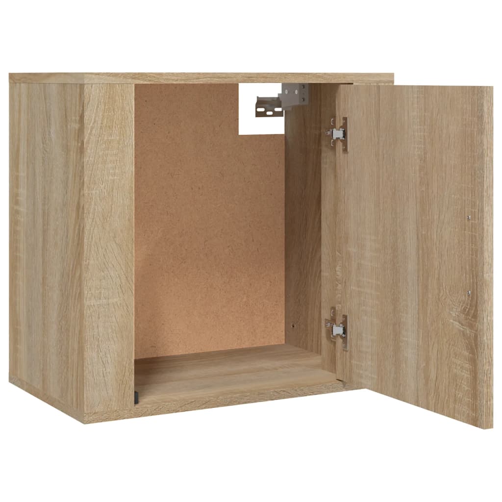 Wall Mounted Nightstands Set of 2 Sonoma Oak Finish 50 x 30 x 47 cm