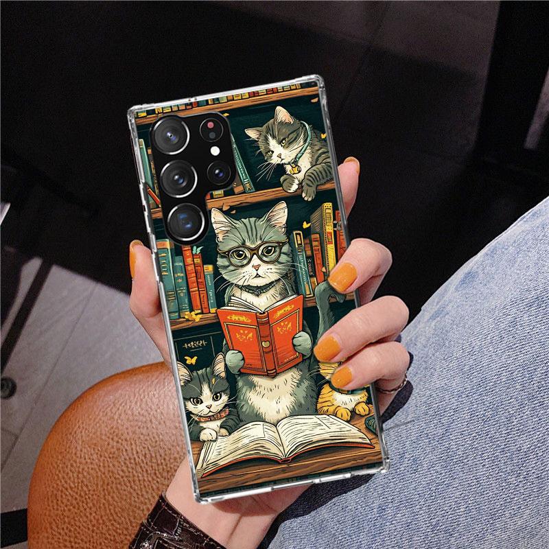Bücher lesen Illustration Lesen Handyhülle für Samsung Galaxy S26 S25 Edge S23 S24 Ultra S22 Plus S21 S20 FE Einzigartige Hülle Weich C
