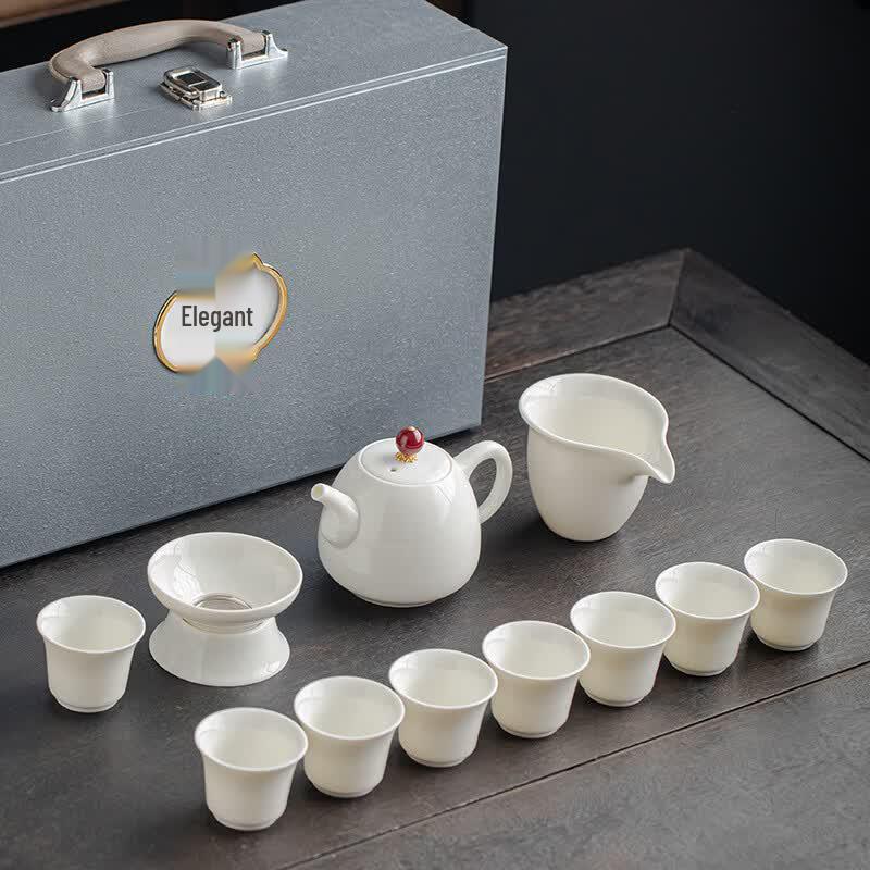 

Mutton Fat Jade White Porcelain Kung Fu Tea Set