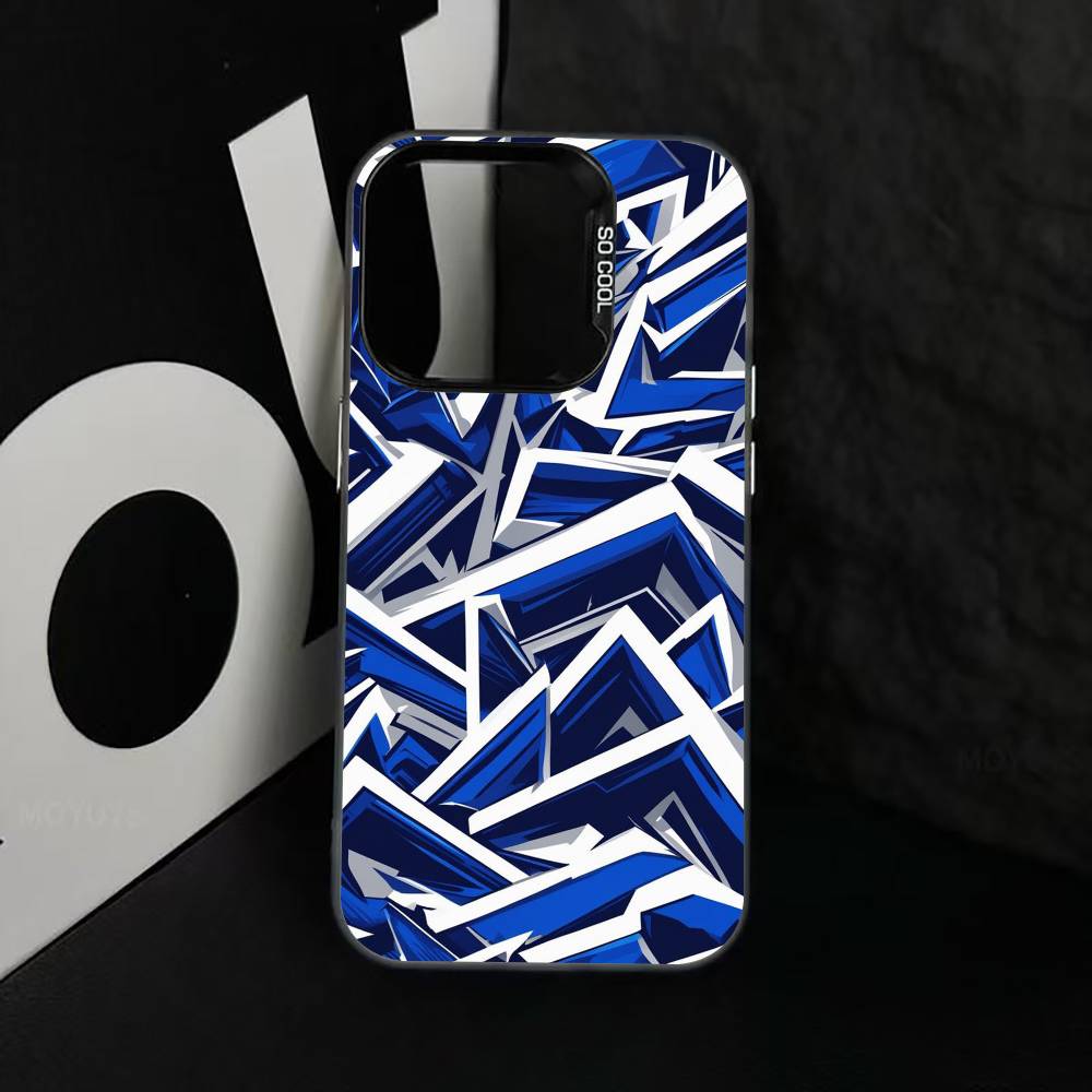 Geometric figure Phone Case For iPhone 17,16,15,14,13,12,11 Plus,Pro Max,XS,Colorful Silver Phone case Funda Cover