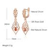 Trendige Lange Hängende Ohrringe Für Damen Mode Roségold Farbe Roter Natürlicher Zirkon Accessoires Täglicher Feinschmuck