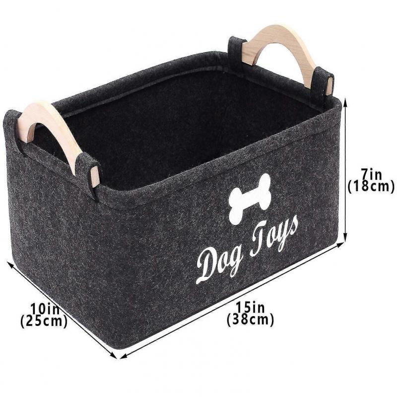 Dog Toy Basket Storage Bins - With Wooden Handle,collapsible Pet Supplies Storage Basket Puppy Toy Box Storage Basket/bin Kids Toy Chest Storage Trunk