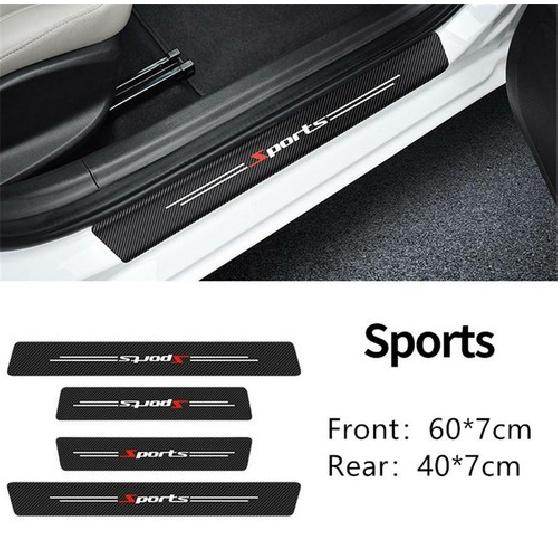 Car Trunk Door Scuff Plate Sill Cover Panel Protector Carbon Fiber Look Stickers