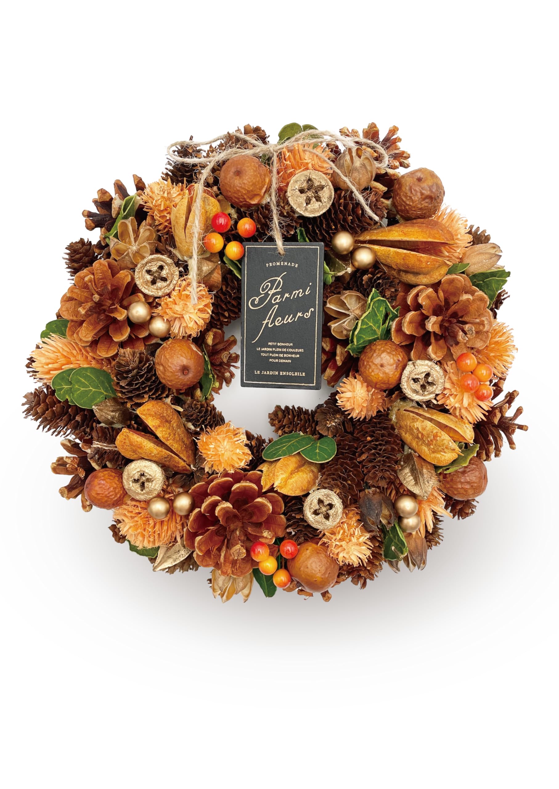 

mamawreath Хэллоуин Осень Цветок Вход Вечный Средний 25см х 7см Оранжевый [2025 B] Венок, Венок, Подарок, Венок, Подарок, Значение, Размер (Диаметр)