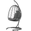 Hanging Chair Outdoor Hanging Chair Egg Chair, weather-resistant, incl. cushion, 102 cm x 102 cm x 195 cm, Dark Grey