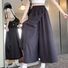 Stilvolle Culottes in neutralen Tönen, High-Waist-Hose mit bequemer Passform und mehrlagigem Design, Vielseitige Hose für Freizeitaktivitäten & Wochenenden
