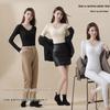Women's Cashmere Silk Lace Seamless Thermal Set with Chest Pads: Slimming Base Layer for Autumn/Winter