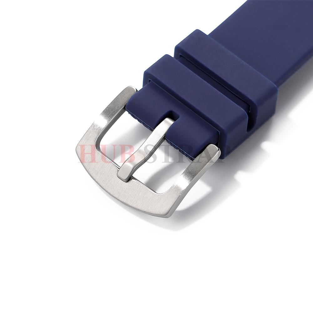 20mm 22mm Silicone Sport Strap Waterproof Diving Universal Watchband Stainless Steel Buckle Men Rubber Replace Watch Band Belt