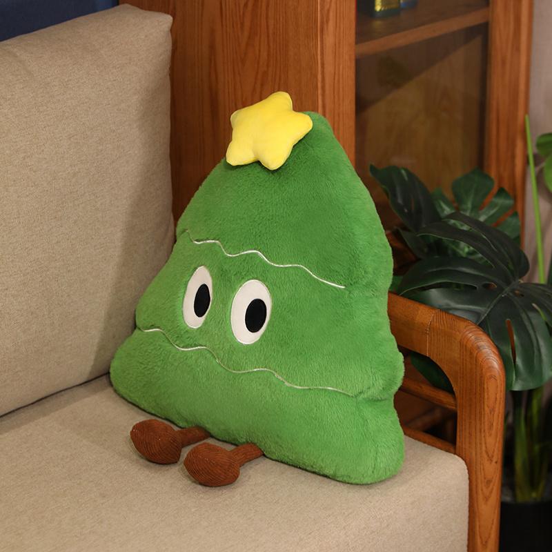 Cartoon High Quality with Expression Christmas Tree Plush Doll Pillow Holiday Decor for Boys and Girls Christmas Gifts