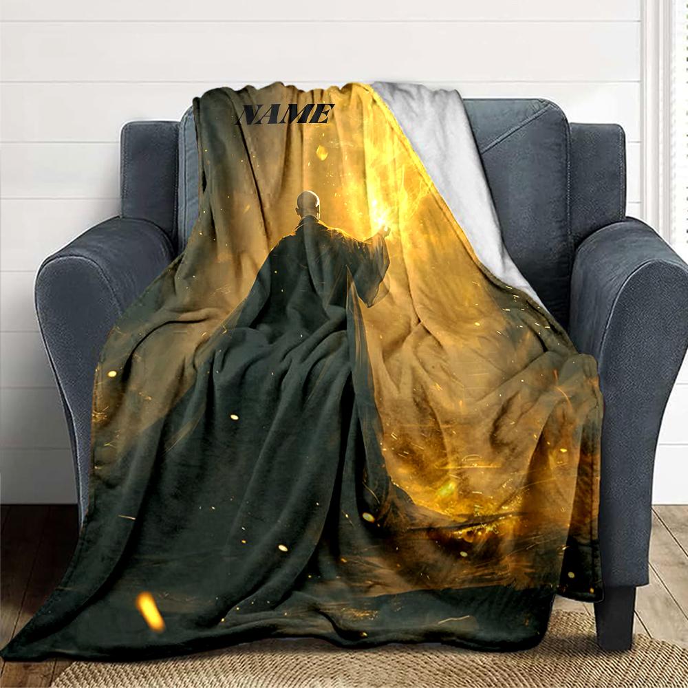 Custom Name Elegant Gothic Crest blanket for Couch & Bed, Plush Cozy Fuzzy Blanket Super Soft & Warm Blankets for Fall and Winter. 090874