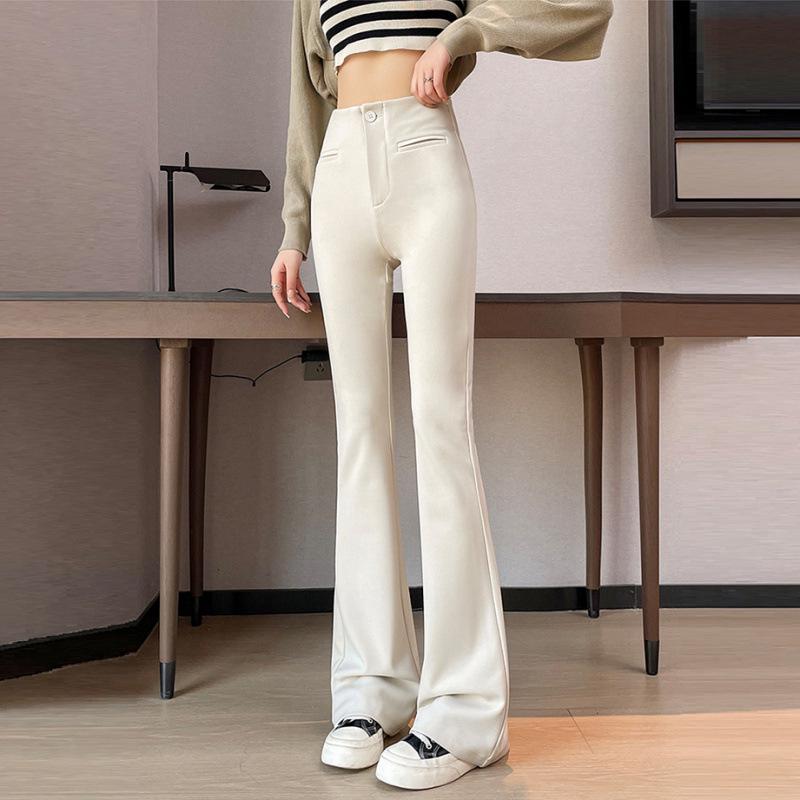 

High-Waist Women s Micro-Flare Pants - Breathable, Slim, Elastic, Casual, Floor-Length for Spring and Summer 2XL (137-150 lbs)