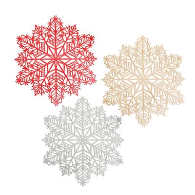 Snowflake Hollow PVC Bronzing Table Mat Mug For Coffee Tables Tableware Cup Pads Christmas Decoration Kitchen Accessories
