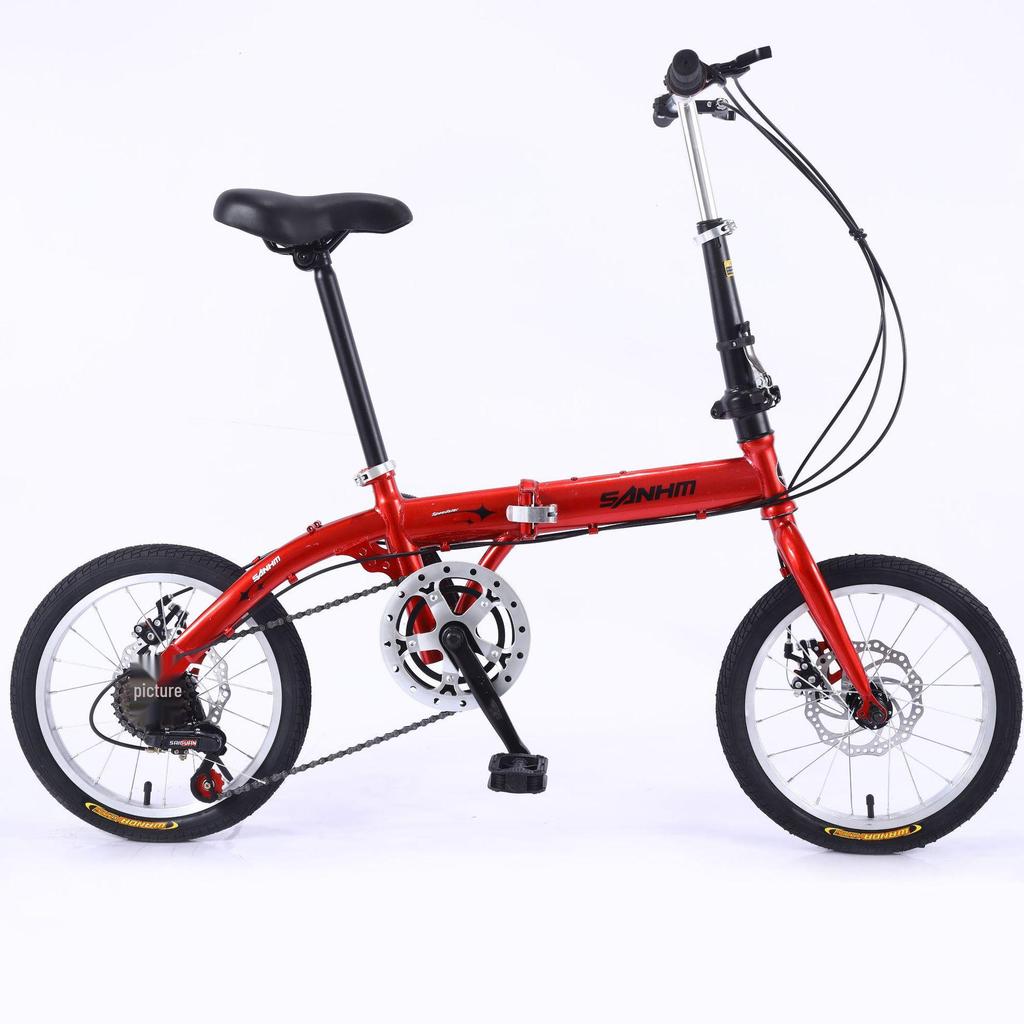 16-Inch Folding Variable Speed Bicycle for Adults and Students - Portable Leisure and Gift Bike