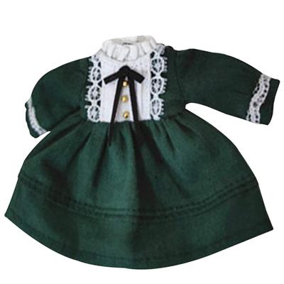 HIGHAWK OB11 Western Clothes Obitsu 11 Clothes Ob11 BJD One Piece Dress Bow Color Toy Doll 11cm Cute Skirt Doll Retro Doll Outfit (Green)