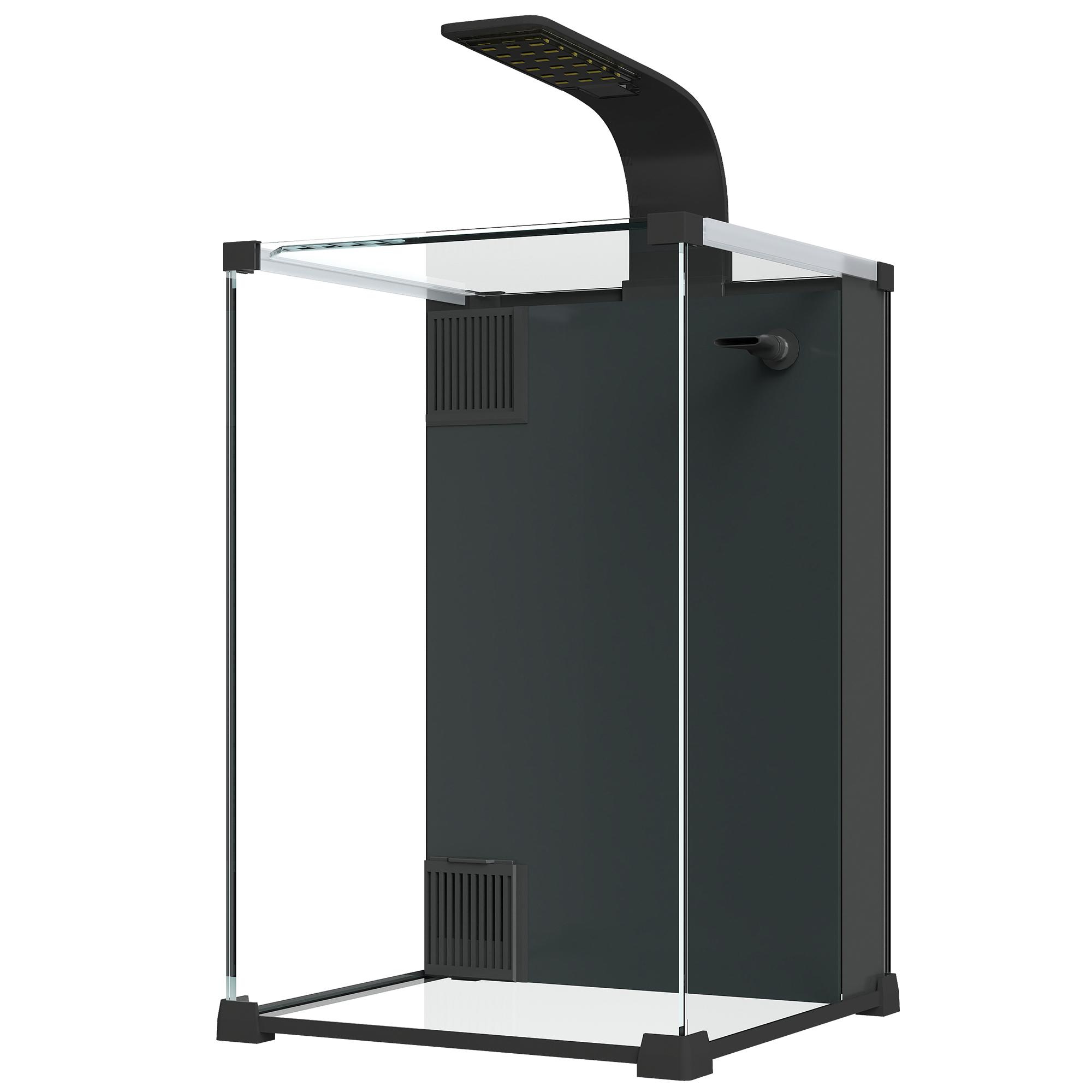 Aquarium Kit Complet 36L Nano Aquarium Avec Éclairage LED Système de Filtration Pompe Circulation 30 X 30 X 45.5 Cm Noir