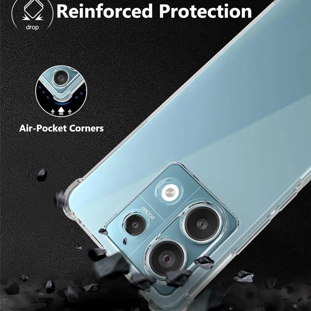 Transparent Phone Case For Redmi Note 7 8 9 9s 10 Note 11 Pro 12 13 14 Note 14 Pro Plus Shockproof Clear TPU Soft Bumper Cover