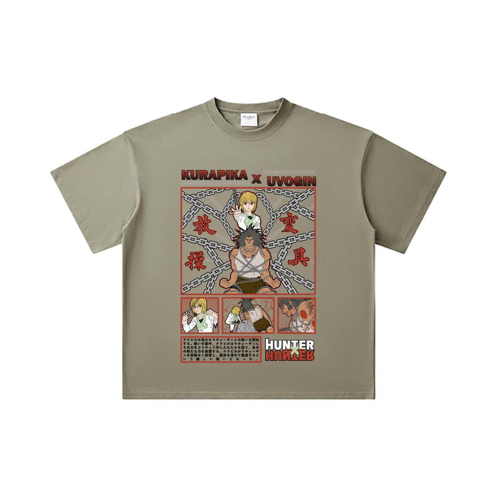 260 GSM Double Yarn 32 Count 100% Cotton HXH V8 Kurapika Uvogin Print Unisex Heavy Cotton T Shirt