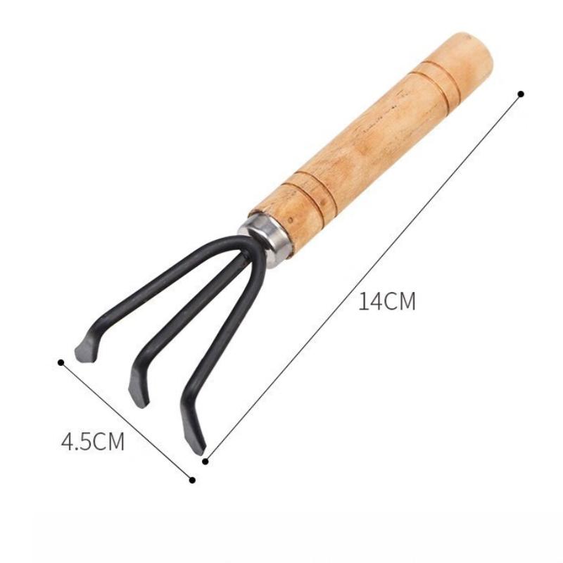 3-Piece Mini Gardening Tool Set Iron Steel Hand Trowel Transplant Spade Rake Suitable for Succulent Bonsai Indoor Plants Miniature Landscape Creation