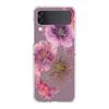 Transparent Phone Case For Samsung Galaxy Z Flip 3 4 5 6 7 Hard Folding PC Z Flip3 Flip4 Cover Ink Wash Painting Flower