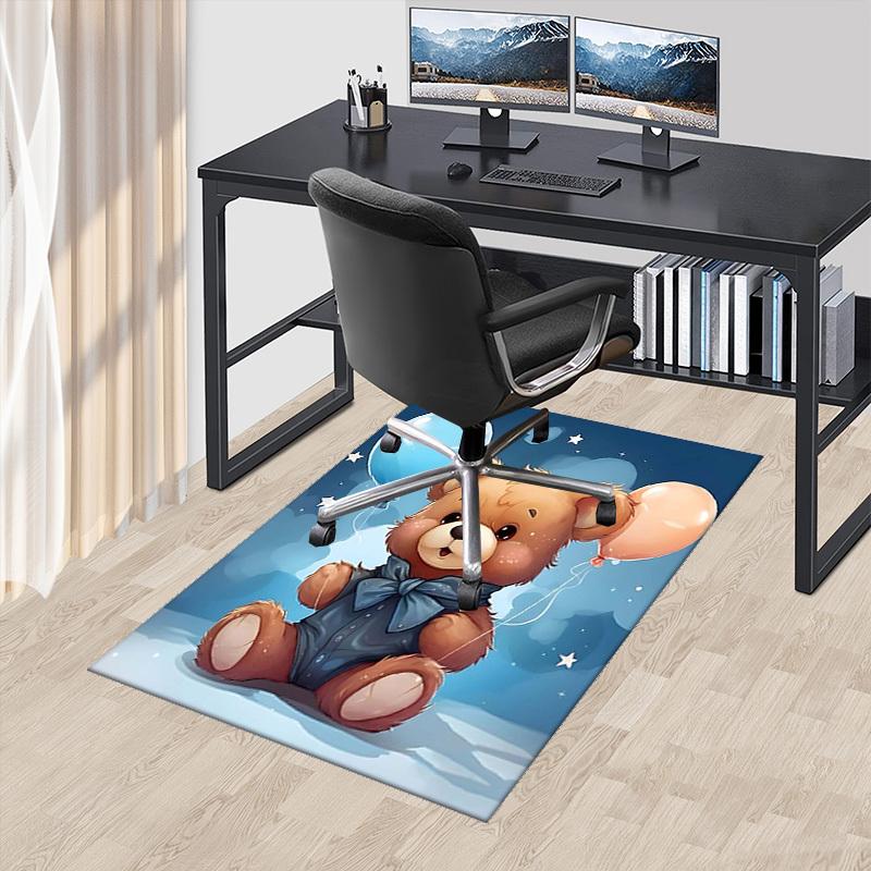 

1pc Teddy Bear Balloon Chair Mat Anime Cartoon Design, Non Slip Carpet for Office Chairs, Suitable for All Seasons 60cm by 90cm