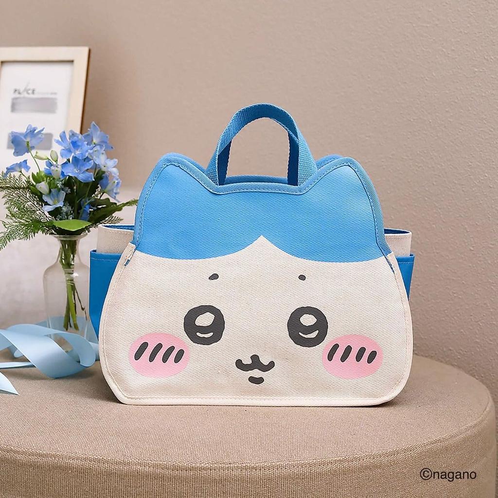 Takarajimasha Chiikawa Interior Tote Bag Book Hachiware Ver. Canvas Storage Bag with Character Rubber Clip