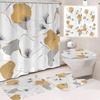 1/4 Stuks Waterdicht en schimmelbestendig Douchegordijn Luxe met Haak Douchegordijn met antislip mat U-vormige mat toiletdekselhoes