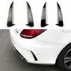 2PCS For 2015-2021 Benz C-Class W205 4Door  ABS Black/Carbon Fiber Print Rear Bumper Wind Knife