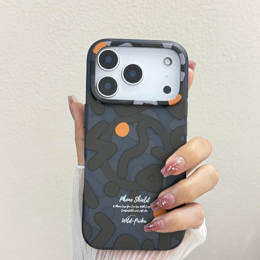 Applicable to iPhone17promax graffiti matte magnetic mobile phone case Apple 16 tide brand skin feeling all-inclusive protective case