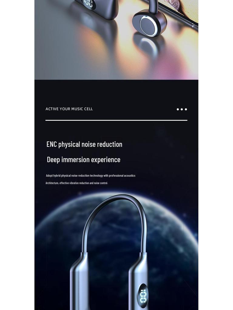 Fenshi 03 Bluetooth In-Ear Sports Air Conduction Earphones with Dual-Channel Stereo and Card Slot Compatibility.