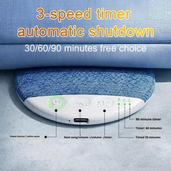 Under-Pillow Sleep Speaker with White Noise USB Rechargeable Ultra Slim Wireless Bluetooth-compatible 5.4 Pillow Speaker with Timer
