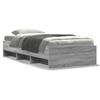 VidaXL Bed Frames Sonoma Grey 100x200 Cm Engineered Wood, Bedroom Furniture, Single Bed, Slatted Base, Bed, Frame 3295672