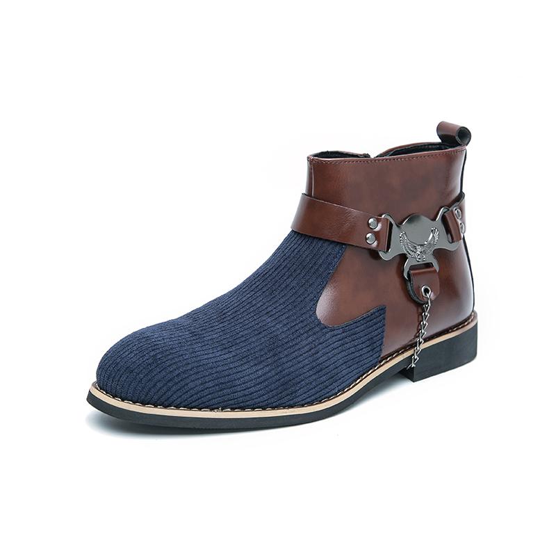 

Luxury Brand Men s Ankle Boots Trend Blue Men s Business Formal Shoes Winter Casual High Top Shoes Wear-resistant Big Size 38-48 48 синий