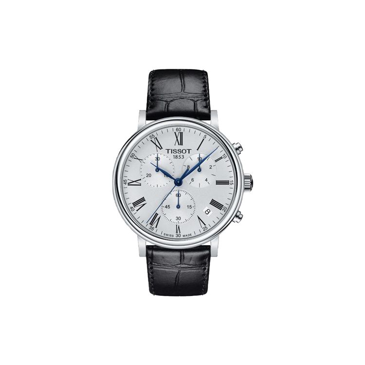 Tissot Men's Silver Carson Series Quartz Chronograph Date Display Roman Numerals Watch Watches T122.417.16.033.00