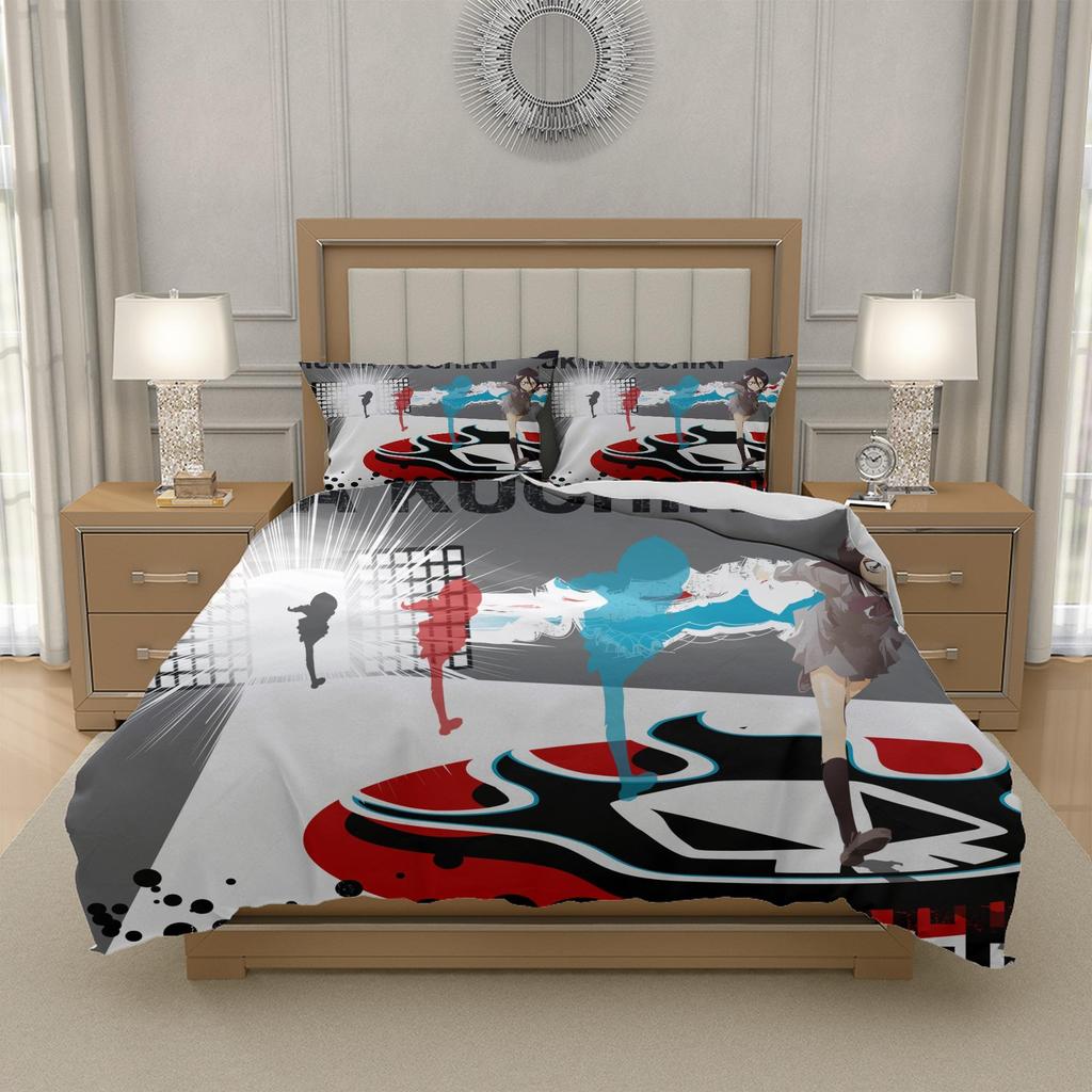 L-L D-Death N-Note Anime Quilt Cover Set Bedding Lightweight Microfiber Bedroom Gift for Boys Girls Single Double King Size, EU US UK AU DE