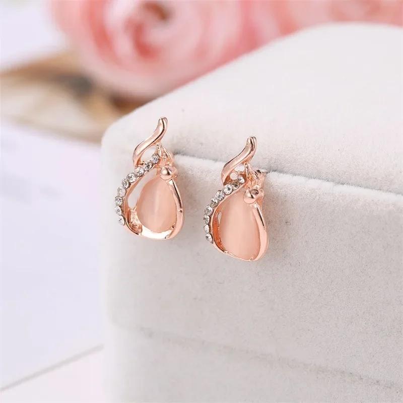 Fashionable Atmospheric Shiny Necklace Earrings Women's Rhinestone Earrings Pendant Full Diamond Crystal Necklace Earring Set