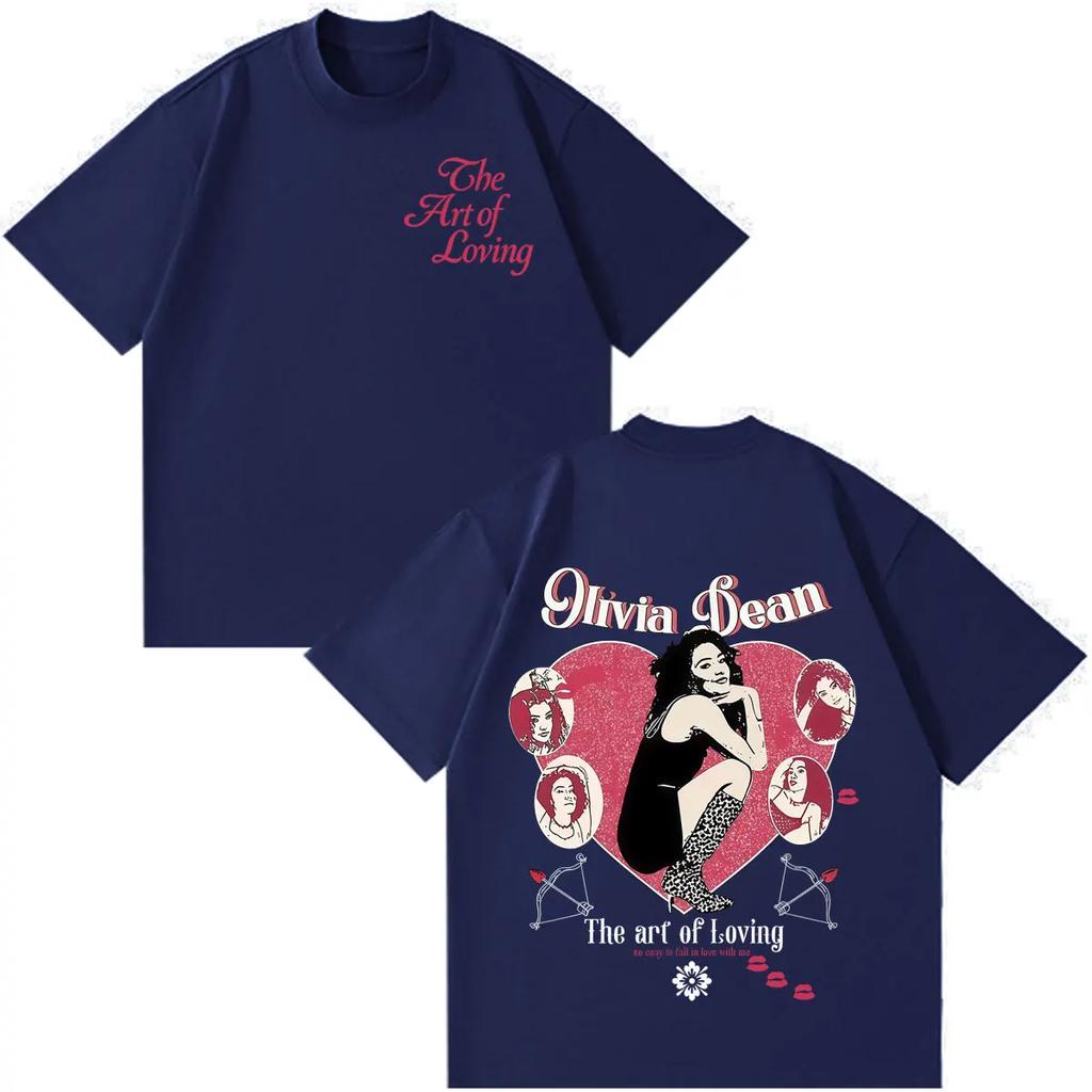 The Art of Loving Tour 2026 Olivia Dean Camiseta Estampada Unisex Ropa de Moda para Mujer Camisetas Camisetas de Algodón Casual de Manga Corta